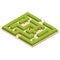 Green Labyrinth Garden Isometric View. Vector