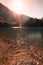 The Green Lake in Austria Styria during Sunset in Spring