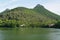 green lake at foot of mountain Mangup, Crimea