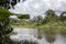 Green lake in the middle of Bolivian rainforest, Madidi national park in the Amazon river basin in Bolivia