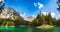 Green Lake panorama landscape in Styria, Austria. Gruner See place to visit tourist destination