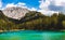 Green Lake panorama landscape in Styria, Austria. Gruner See place to visit tourist destination