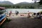 Green Lake Park beach near Lakeshore drive is great for swimming, sunbathing, kayaking and paddling a SUP. Whistler BC, Canada