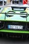 Green Lamborghini Aventador Exhaust Rear View