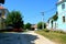 Green landscape in Transylvania. View of the village Cincu