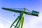 Green large ship crane container tower crane in Bremerhaven Germany