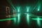 green lasers on an empty dance floor in a nightclub, illustration Generative AI