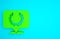 Green Laurel wreath icon isolated on blue background. Triumph symbol. Minimalism concept. 3d illustration 3D render
