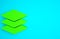 Green Layers icon isolated on blue background. Minimalism concept. 3d illustration 3D render