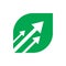 Green leaf arrow group logo design