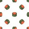 Green leaf caviar roll pattern seamless vector