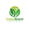 Green leaf circle health vector logo