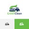 Green Leaf Clean Car Wash Carwash Auto Service Logo