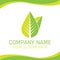 Green Leaf Eco Nature Vegan Logo for Ecology company or Health food Shop