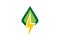 Green Leaf Flash Power Logo