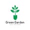 Green leaf garden logo and icon design