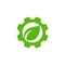 Green leaf gear logo designs concept