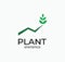 Green leaf green plantation statistics logo or leaf icon ecology leaf statistic