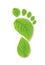 green leaf growing footprints, co2 symbol isolated on White Background. Reduce CO2 emission concept.Clean and friendly environment