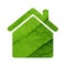 Green leaf house icon.