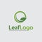 Green leaf icon eco logo vector design minimalist template element.