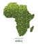 Green leaf map of africa vector illustration of a forest is concept