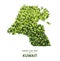 Green leaf map of kuwait vector illustration of a forest is concept