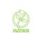 Green  leaf  outline ecology nature element logo