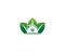 Green Leaf Real Estate House And Lotus Beauty Flower Logo Design