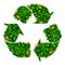 Green leaf recycling symbol