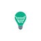 Green leaf shopping cart bulb shape concept logo