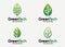 Green leaf tech logo design template