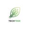 Green leaf technology logo design