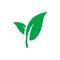 Green leaf vector icon isolated. Recycle ecology icon. Natural leaf icon. Eco nature healthy concept