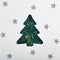 Green leaf xmas tree with silver star pattern