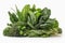 Green leafy vegetables. high resolution, Isolate on white Background.