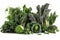 Green leafy vegetables. high resolution, Isolate on white Background.