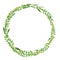 Green leaves and fern wreath watercolor illustration for spring season for decoration or nature and organic life style .