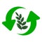 Green leaves icon. Vector ecology sphere logo