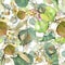 Green leaves linden. Leaf plant botanical garden floral foliage.Seamless background pattern.