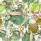 Green leaves linden. Leaf plant botanical garden floral foliage.Seamless background pattern.