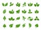 Green leaves logo. Plant nature eco garden stylized icon vector botanical collection