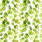 Green leaves. Repeating pattern. Watercolor