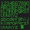 Green led uppercase, lowercase English alphabet and number