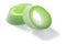 Green leek rings or round sliced isolated w  clipping paths