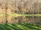 Green leisure park Bois des Reves with lake in Belgium