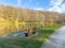 Green leisure park Bois des Reves with lake in Belgium