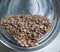 Green lentils in a crystal jar