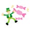 green leprechaun celtic and sugar sweet candy beverage cartoon doodle flat design vector illustration
