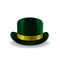Green leprechaun hat on white background. St Patricks hat. Vector illustration